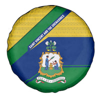 Saint Vincent and the Grenadines Flag Spare Tire Cover Coat of Arms and National Colors - Wonder Print Shop