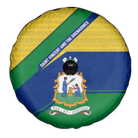 Saint Vincent and the Grenadines Flag Spare Tire Cover Coat of Arms and National Colors - Wonder Print Shop