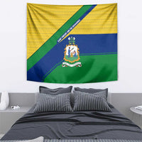 Saint Vincent and the Grenadines Flag Tapestry Coat of Arms and National Colors - Wonder Print Shop