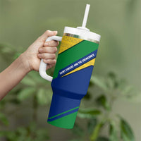 Saint Vincent and the Grenadines Flag Tumbler With Handle Coat of Arms and National Colors - Wonder Print Shop