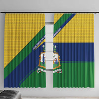 Saint Vincent and the Grenadines Flag Window Curtain Coat of Arms and National Colors - Wonder Print Shop