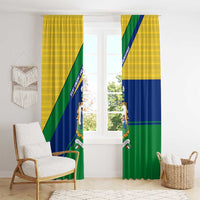 Saint Vincent and the Grenadines Flag Window Curtain Coat of Arms and National Colors - Wonder Print Shop