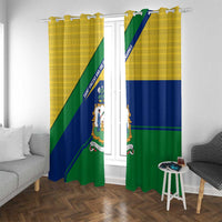 Saint Vincent and the Grenadines Flag Window Curtain Coat of Arms and National Colors - Wonder Print Shop