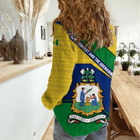 Saint Vincent and the Grenadines Flag Women Casual Shirt Coat of Arms and National Colors - Wonder Print Shop