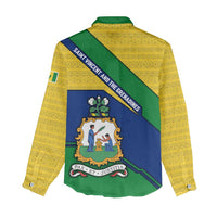Saint Vincent and the Grenadines Flag Women Casual Shirt Coat of Arms and National Colors - Wonder Print Shop