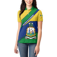 Saint Vincent and the Grenadines Flag Women Polo Shirt Coat of Arms and National Colors - Wonder Print Shop