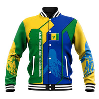 Saint Vincent and the Grenadines Flag Wave Map Baseball Jacket Caribbean Island Pride Pullover - Wonder Print Shop