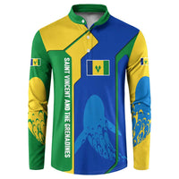 Saint Vincent and the Grenadines Flag Wave Map Button Sweatshirt Caribbean Island Pride Pullover - Wonder Print Shop