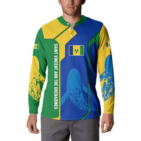 Saint Vincent and the Grenadines Flag Wave Map Button Sweatshirt Caribbean Island Pride Pullover - Wonder Print Shop