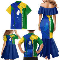Saint Vincent and the Grenadines Flag Wave Map Family Matching Mermaid Dress and Hawaiian Shirt Caribbean Island Pride Pullover - Wonder Print Shop