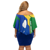 Saint Vincent and the Grenadines Flag Wave Map Family Matching Off Shoulder Short Dress and Hawaiian Shirt Caribbean Island Pride Pullover - Wonder Print Shop