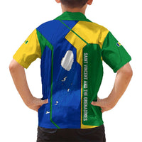 Saint Vincent and the Grenadines Flag Wave Map Family Matching Short Sleeve Bodycon Dress and Hawaiian Shirt Caribbean Island Pride Pullover - Wonder Print Shop