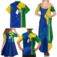Saint Vincent and the Grenadines Flag Wave Map Family Matching Summer Maxi Dress and Hawaiian Shirt Caribbean Island Pride Pullover - Wonder Print Shop