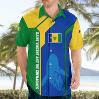 Saint Vincent and the Grenadines Flag Wave Map Hawaiian Shirt Caribbean Island Pride Pullover - Wonder Print Shop