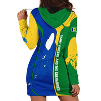 Saint Vincent and the Grenadines Flag Wave Map Hoodie Dress Caribbean Island Pride Pullover - Wonder Print Shop