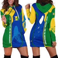 Saint Vincent and the Grenadines Flag Wave Map Hoodie Dress Caribbean Island Pride Pullover - Wonder Print Shop