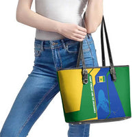 Saint Vincent and the Grenadines Flag Wave Map Leather Tote Bag Caribbean Island Pride Pullover - Wonder Print Shop