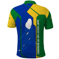 Saint Vincent and the Grenadines Flag Wave Map Polo Shirt Caribbean Island Pride Pullover - Wonder Print Shop