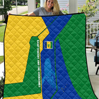 Saint Vincent and the Grenadines Flag Wave Map Quilt Caribbean Island Pride Pullover - Wonder Print Shop
