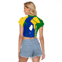 Saint Vincent and the Grenadines Flag Wave Map Raglan Cropped T Shirt Caribbean Island Pride Pullover - Wonder Print Shop
