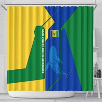 Saint Vincent and the Grenadines Flag Wave Map Shower Curtain Caribbean Island Pride Pullover - Wonder Print Shop