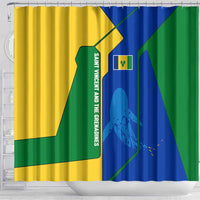 Saint Vincent and the Grenadines Flag Wave Map Shower Curtain Caribbean Island Pride Pullover - Wonder Print Shop