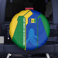 Saint Vincent and the Grenadines Flag Wave Map Spare Tire Cover Caribbean Island Pride Pullover - Wonder Print Shop