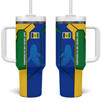 Saint Vincent and the Grenadines Flag Wave Map Tumbler With Handle Caribbean Island Pride Pullover - Wonder Print Shop