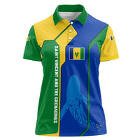 Saint Vincent and the Grenadines Flag Wave Map Women Polo Shirt Caribbean Island Pride Pullover - Wonder Print Shop