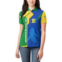 Saint Vincent and the Grenadines Flag Wave Map Women Polo Shirt Caribbean Island Pride Pullover - Wonder Print Shop