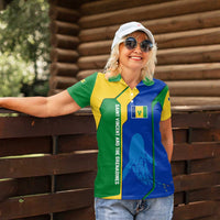 Saint Vincent and the Grenadines Flag Wave Map Women Polo Shirt Caribbean Island Pride Pullover - Wonder Print Shop