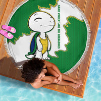 Saint Vincent and the Grenadines Turtle Beach Blanket with Coat of Arms and Green Heritage Design - Wonder Print Shop
