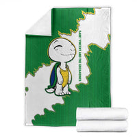 Saint Vincent and the Grenadines Turtle Blanket with Coat of Arms and Green Heritage Design - Wonder Print Shop