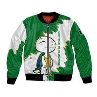 Saint Vincent and the Grenadines Turtle Bomber Jacket with Coat of Arms and Green Heritage Design - Wonder Print Shop