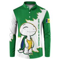 Saint Vincent and the Grenadines Turtle Button Sweatshirt with Coat of Arms and Green Heritage Design - Wonder Print Shop