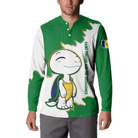 Saint Vincent and the Grenadines Turtle Button Sweatshirt with Coat of Arms and Green Heritage Design - Wonder Print Shop
