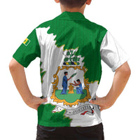 Saint Vincent and the Grenadines Turtle Family Matching Long Sleeve Bodycon Dress and Hawaiian Shirt with Coat of Arms and Green Heritage Design - Wonder Print Shop