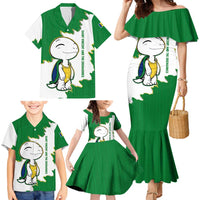 Saint Vincent and the Grenadines Turtle Family Matching Mermaid Dress and Hawaiian Shirt with Coat of Arms and Green Heritage Design - Wonder Print Shop