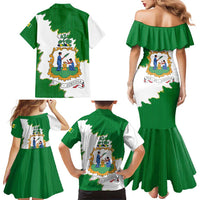 Saint Vincent and the Grenadines Turtle Family Matching Mermaid Dress and Hawaiian Shirt with Coat of Arms and Green Heritage Design - Wonder Print Shop