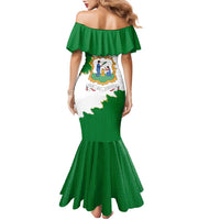 Saint Vincent and the Grenadines Turtle Family Matching Mermaid Dress and Hawaiian Shirt with Coat of Arms and Green Heritage Design - Wonder Print Shop