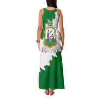 Saint Vincent and the Grenadines Turtle Family Matching Tank Maxi Dress and Hawaiian Shirt with Coat of Arms and Green Heritage Design - Wonder Print Shop