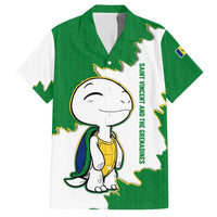Saint Vincent and the Grenadines Turtle Hawaiian Shirt with Coat of Arms and Green Heritage Design - Wonder Print Shop