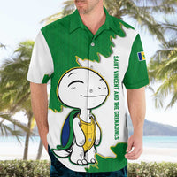 Saint Vincent and the Grenadines Turtle Hawaiian Shirt with Coat of Arms and Green Heritage Design - Wonder Print Shop