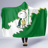 Saint Vincent and the Grenadines Turtle Hooded Blanket with Coat of Arms and Green Heritage Design - Wonder Print Shop
