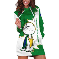 Saint Vincent and the Grenadines Turtle Hoodie Dress with Coat of Arms and Green Heritage Design - Wonder Print Shop