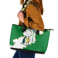 Saint Vincent and the Grenadines Turtle Leather Tote Bag with Coat of Arms and Green Heritage Design - Wonder Print Shop