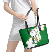 Saint Vincent and the Grenadines Turtle Leather Tote Bag with Coat of Arms and Green Heritage Design - Wonder Print Shop