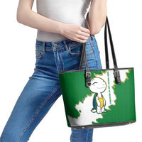 Saint Vincent and the Grenadines Turtle Leather Tote Bag with Coat of Arms and Green Heritage Design - Wonder Print Shop