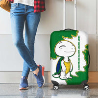 Saint Vincent and the Grenadines Turtle Luggage Cover with Coat of Arms and Green Heritage Design - Wonder Print Shop