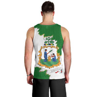 Saint Vincent and the Grenadines Turtle Men Tank Top with Coat of Arms and Green Heritage Design - Wonder Print Shop